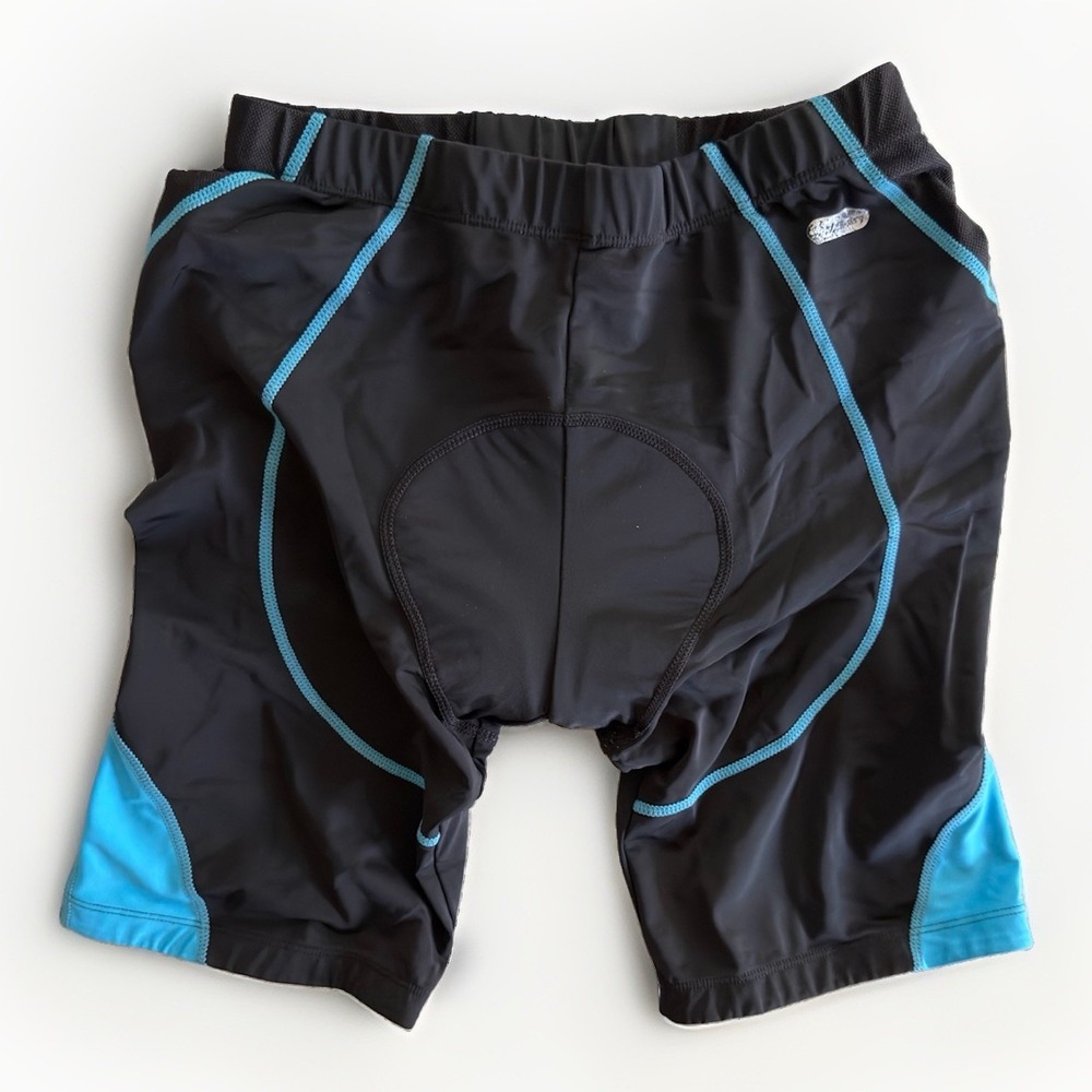 Santic Cycling Shorts Padded Black Blue Bike Biking Shorts Men's Small/Medium